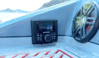 PMX-1R Marine Remote installed in the side of a boat