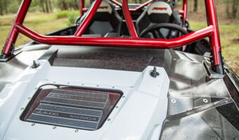 The front of an ATV with two JL Audio amplifiers in it